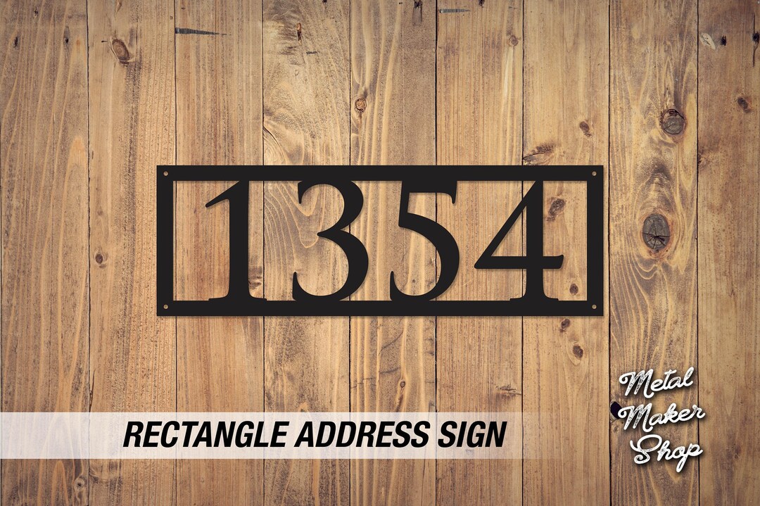 Personalized Metal Address Sign: Custom Rectangle Home Decor - Etsy
