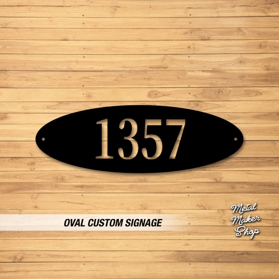 Oval Mounted Address Sign, Metal Sign, Address Plaque, Address Sign, House Numbers | S69