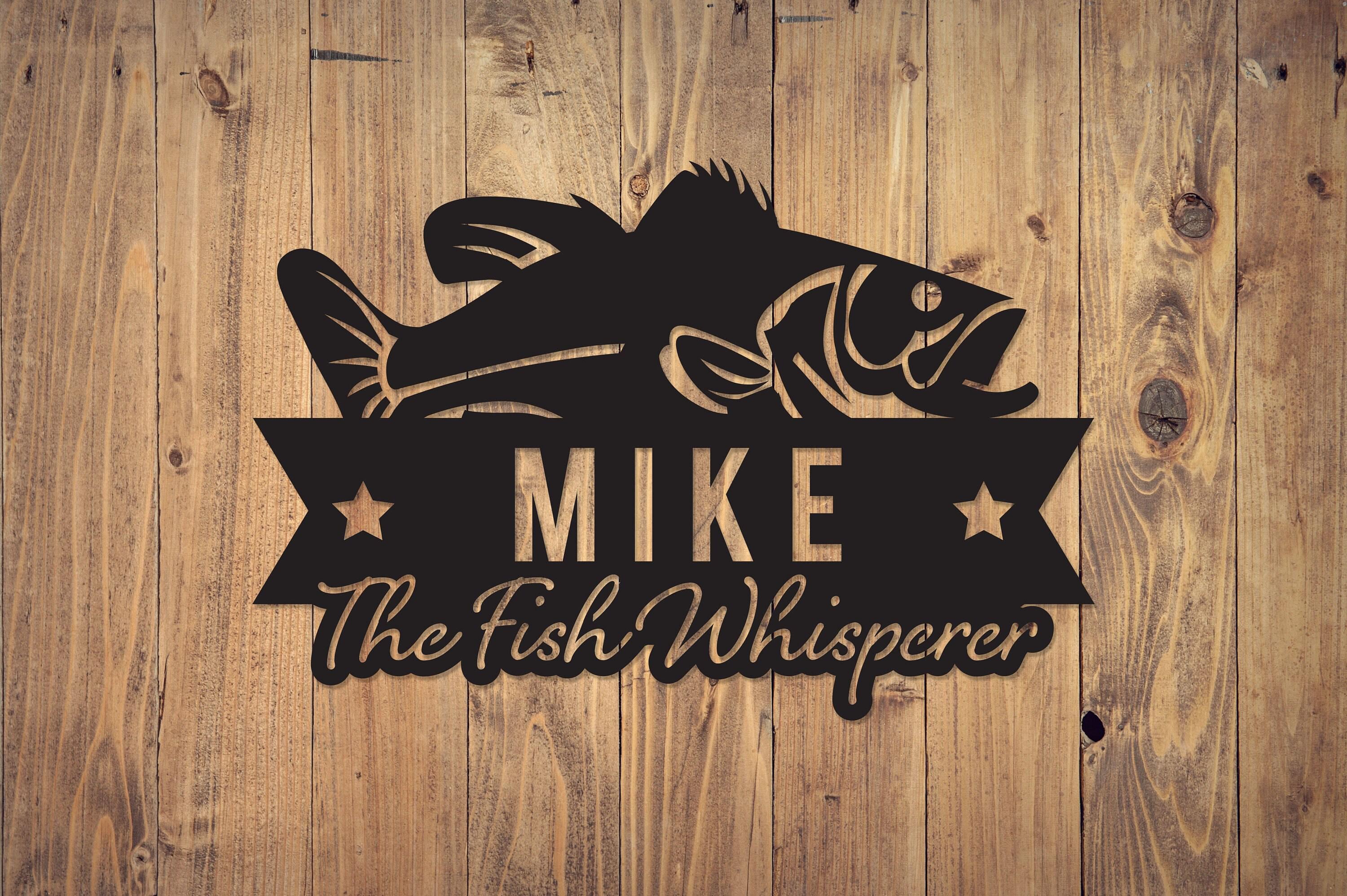 Personalized Fishing Sign: Angler Gift, Metal Name Sign