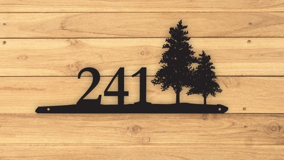 Custom Metal Address Sign with Tree Design - Personalized Home Décor | S26