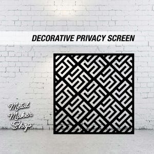 Geometric Metal Privacy Screen: Laser Cut Steel Panel