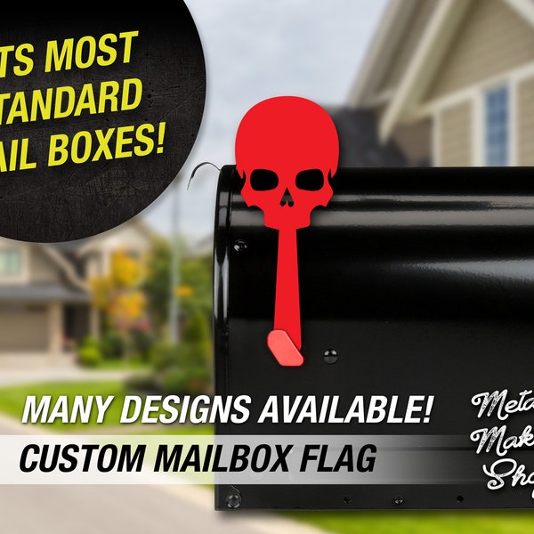 Skull Mailbox Flag, Decorative Mailbox Flag, Decorative mailbox Décor, Metal Dog Mailbox Decoration | S182