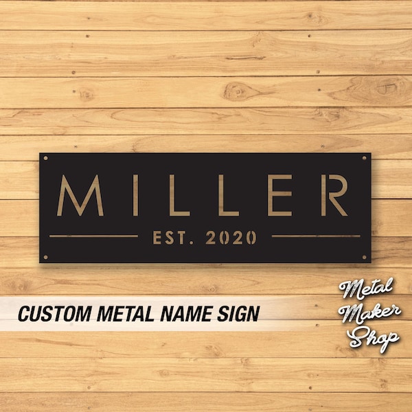 Personalized Metal Name Sign: Custom Steel Wall Art