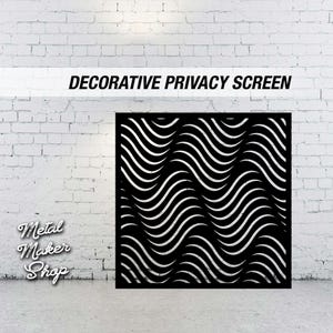 Wave Pattern Decorative Privacy Screen: Laser Cut Steel Panel