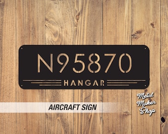 Personalized Airplane Sign, N Numbers, Airplane Decor, Gift for Pilots,  Hangar Sign, Aviation Art, Airplane Sign | S183