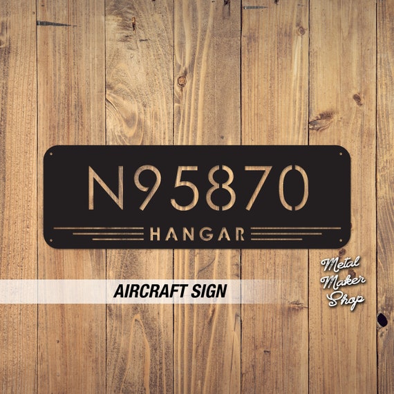 Personalized Airplane Sign, N Numbers, Airplane Decor, Gift for Pilots,  Hangar Sign, Aviation Art, Airplane Sign | S183