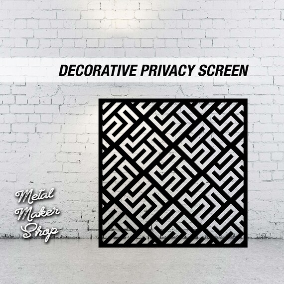 Decorative Privacy Screen, Geometric Pattern, Free Shipping