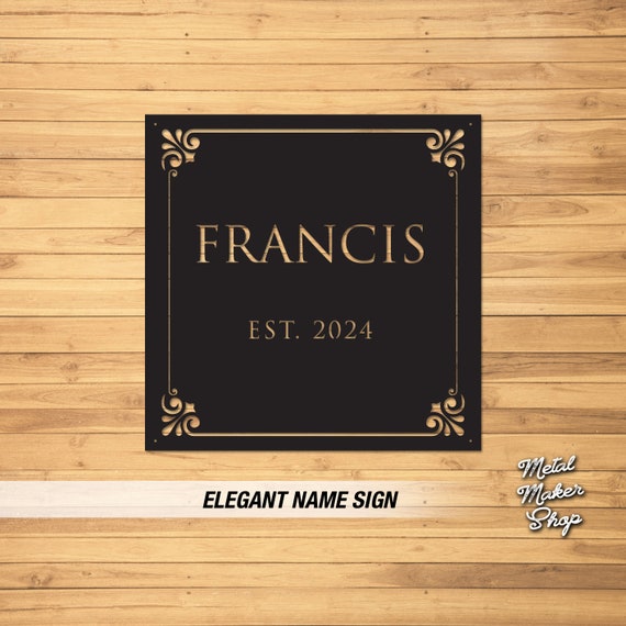 Elegant Custom Metal Last Name Sign - Personalized Home Décor, Custom Metal Sign | S209