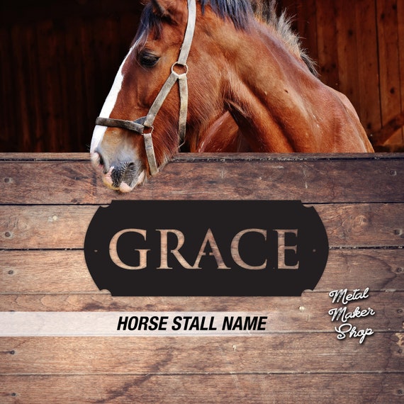 Personalized Horse Name Plate, Custom Stall Sign for Equestrian Enthusiasts, Unique Horse Gifts, Stable Wall Art - S200