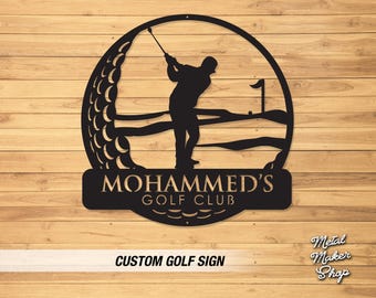 Letrero metálico personalizado para golf: Regalo para golfistas