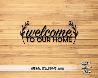 Letrero de bienvenida metálico personalizado: Arte de pared para la decoración del hogar