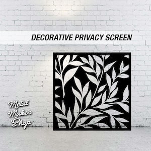 Leaf Pattern Privacy Screen: Decorative Steel Vent Panel