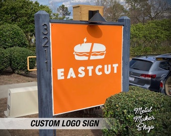 Custom Logo Sign, Business Signage, Personalized Outdoor Sign, Metal Maker Shop