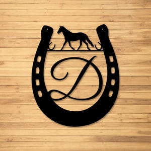 Plaque en métal pour amateurs de chevaux, fer à cheval, cheval - S16