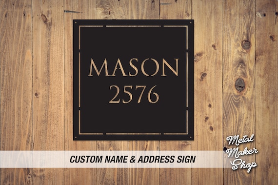 Large Sign for Homes or Business, Square Signage, Business Sign, Address Sign, Family Name Display, Custom Metal Sign | S178