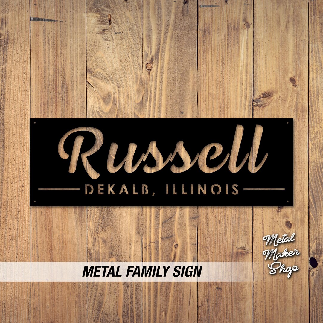 Personalized Metal Name Sign: Custom Laser Cut Steel Wall Art - Etsy