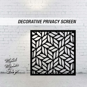 Leaf Pattern Privacy Screen: Laser Cut Steel Decorative Panel