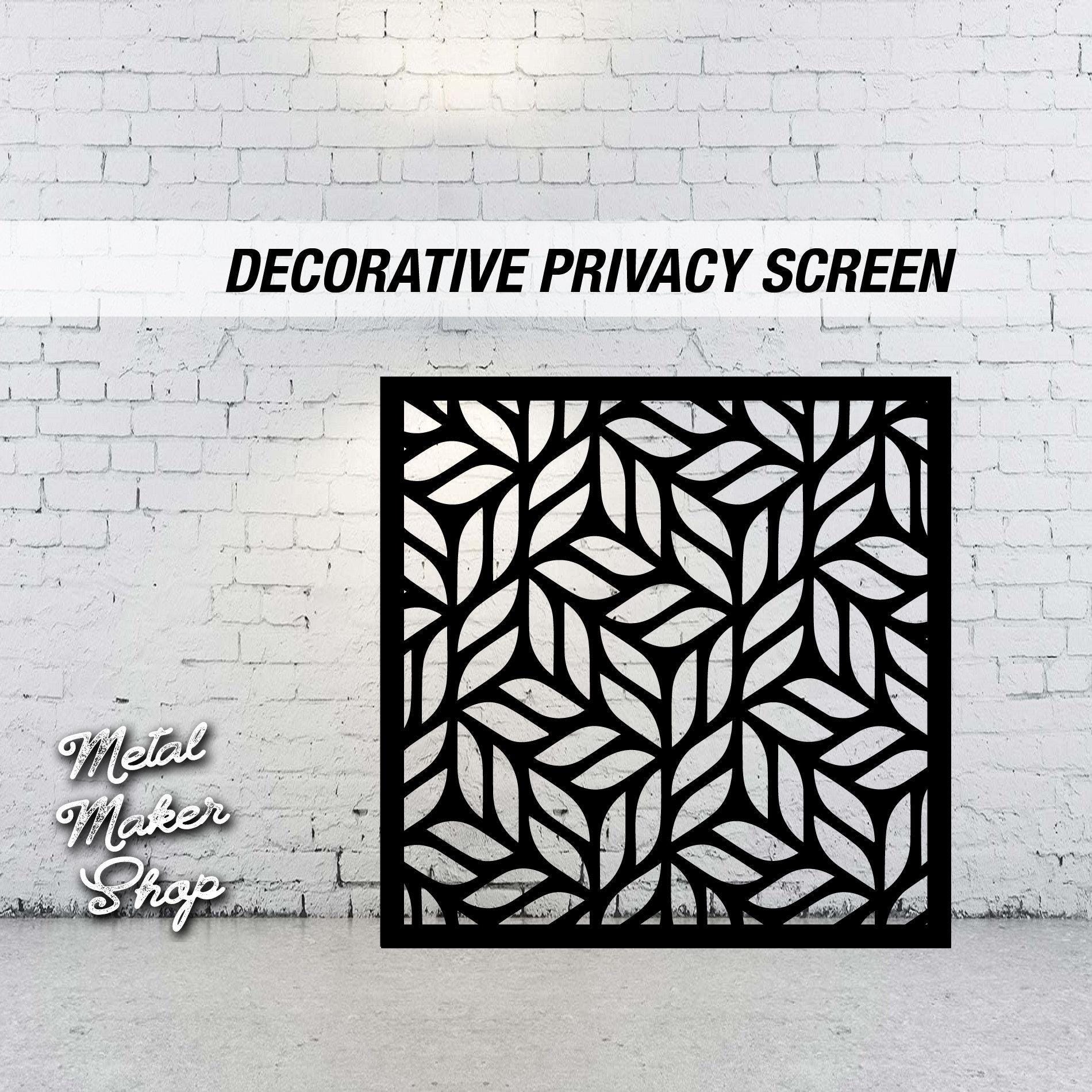 Leaf Pattern Privacy Screen: Laser Cut Steel Decorative Panel