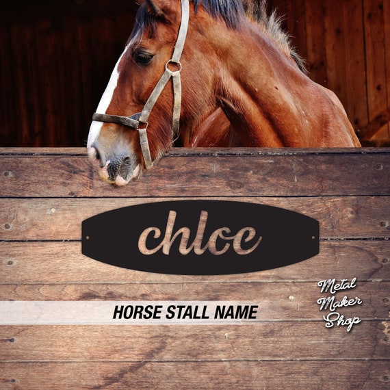 Personalized Horse Name Plate, Custom Stall Sign for Equestrian Enthusiasts, Unique Horse Gifts, Stable Wall Art - S202