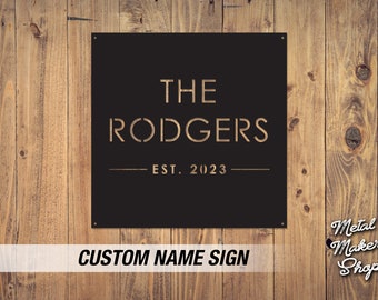 Personalized Metal Sign, Square Signage, Business Sign, Family Name Display, Free Shipping, Custom Metal Sign | S177