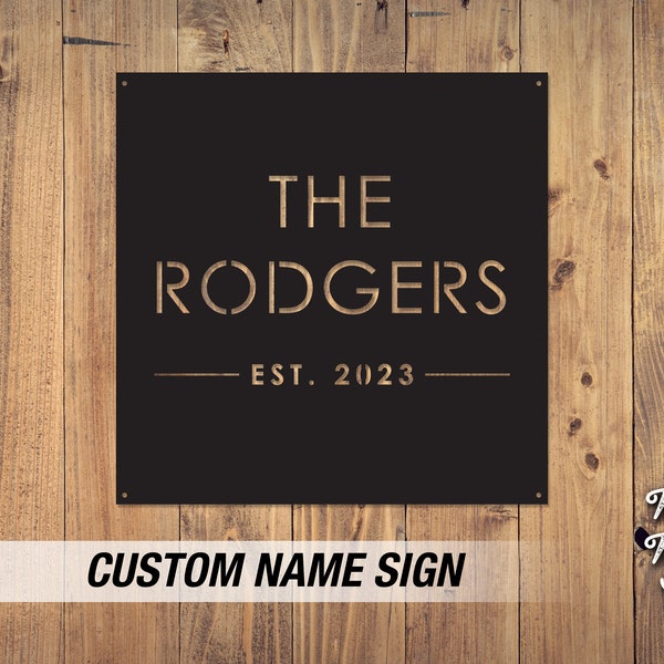 Personalized Metal Sign, Square Signage, Business Sign, Family Name Display, Free Shipping, Custom Metal Sign | S177
