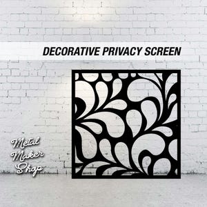 Vintage Tile Metal Privacy Screen: Decorative Steel Panel