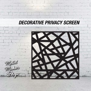 Line Pattern Decorative Privacy Screen: Laser Cut Steel Panel