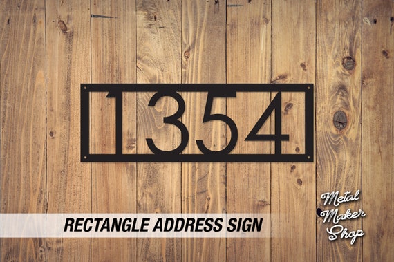 Modern Address Numbers, Custom Metal Address Sign, Rectangle Address, Home Address, Metal Sign, Metal Wall Art | S165