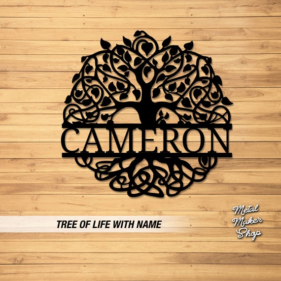 Family Tree with Name, Custom Metal Sign, Metal Signs, Free Shipping | S142