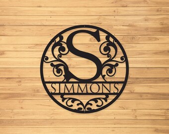 Personalized Metal Monogram Sign: Custom Family Name, Outdoor Decor
