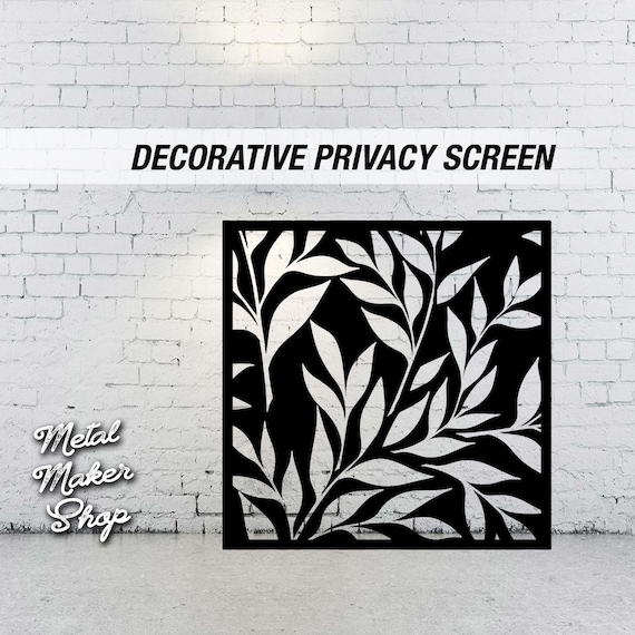 Leaves with Branches, Decorative Privacy Screen, Leaf Pattern, Vent Panels, Outdoor Privacy Panel, Covers for Openings | S153