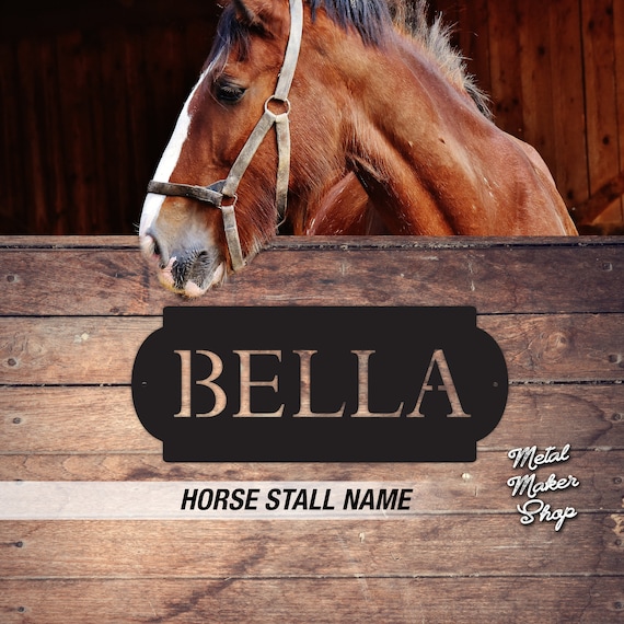 Personalized Horse Name Plate, Custom Stall Sign for Equestrian Enthusiasts, Unique Horse Gifts, Stable Wall Art - S199