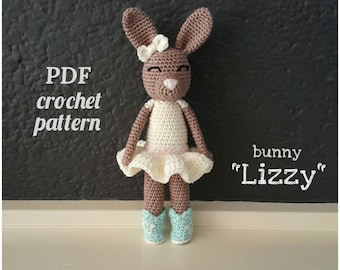 ENG + NL Bunny Lizzy PDF Crochet Pattern, Instant download.