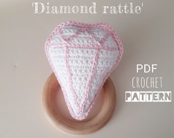 ENG + NL Diamond Rattle PDF Crochet Pattern, Instant download