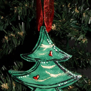 Christmas Hand Painted Wood Ornament- Christmas Tree Ornament - Etsy