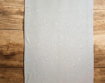 Handmade Crewel Fabric: Floral Cotton with Wool Embroidery (54 Inches)