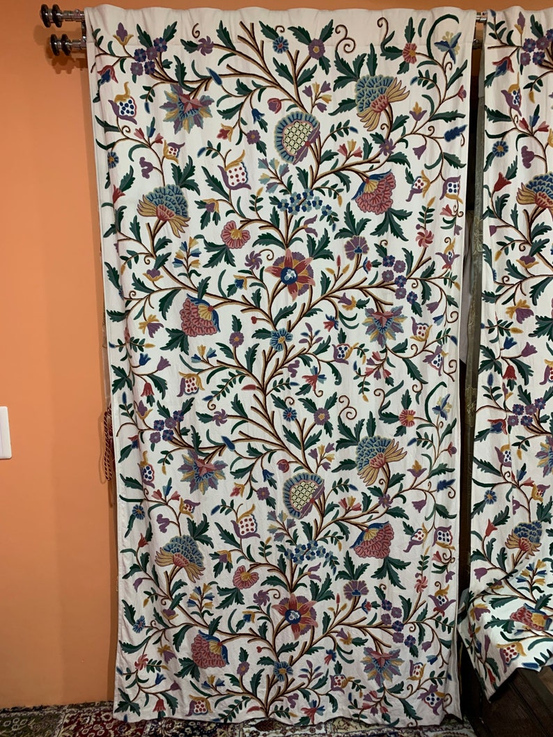 Hand Embroidery Crewel Fabric Design Mango Base Fabric is Etsy