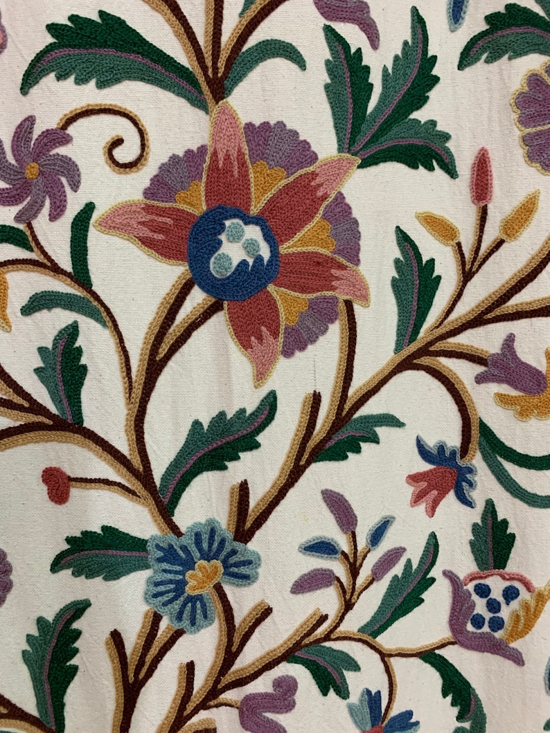 Hand Embroidery Crewel Fabric Design Mango Base Fabric is Etsy