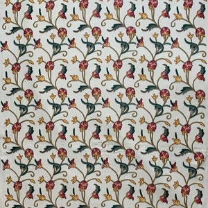 Hand Embroidery Crewel Fabric Design Floral Base Fabric Is Cotton Embroidery Wool 100% Handmade. (Free Shipping)