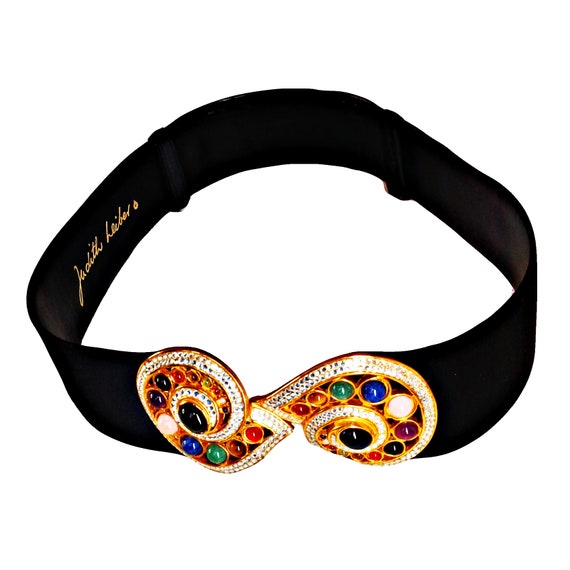 Judith Leiber Ornate Couture Expandable Belt Genuine Gems 