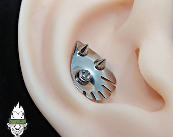 On sale! Handmade cybergoth titanium multiposition piercing attachement with labret 16G(1.2x8mm)