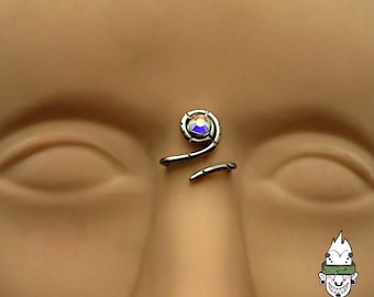 Handmade titanium third eye bridge piercing 14G(1.6x13mm).