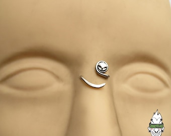 Handmade titanium third eye bridge 16G(1.2x11mm) (with interchangeable star top)