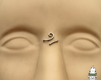 Handmade titanium third eye bridge 16G(1.2x10mm)