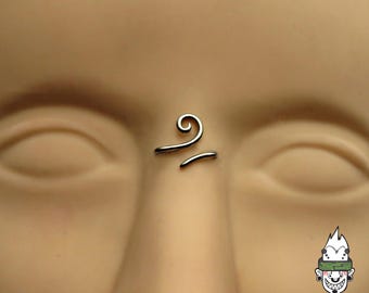 Ponte a spirale con terzo occhio in titanio fatto a mano su misura