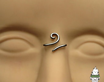 Handmade titanium third eye bridge piercing 14G(1.6x14mm).