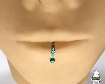 Handmade titanium vertical labret 16G(1.2x8mm).