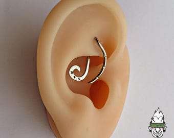 Handmade titanium rook piercing 16G(1.2x7mm).