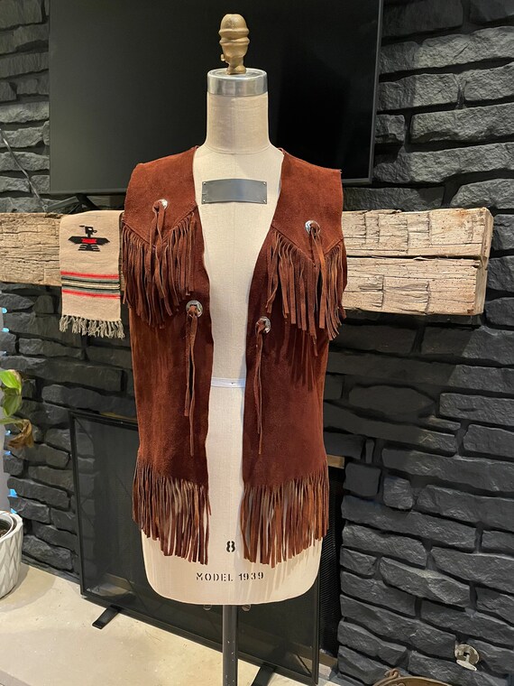vintage leather fringe vest Gem
