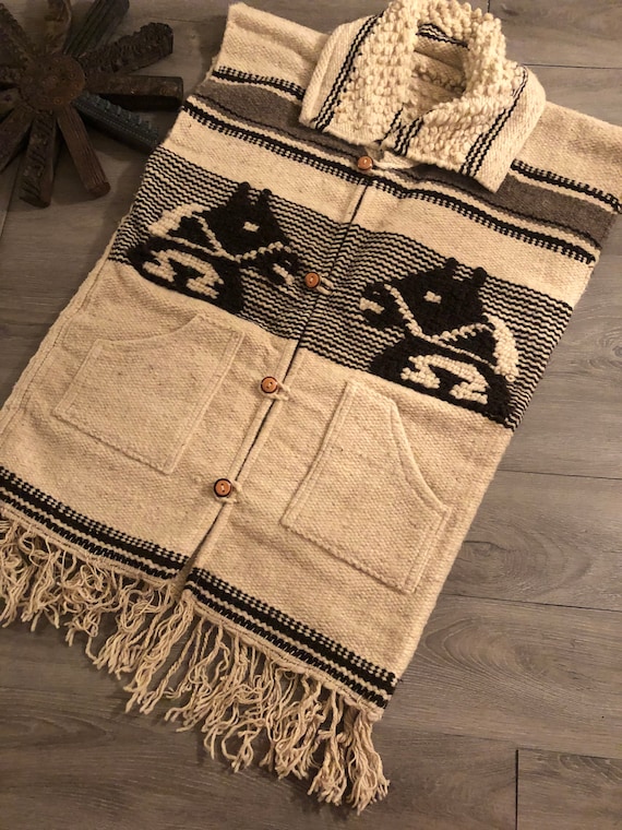 BLANKET VEST Mexican Western Cowboy Southwestern P